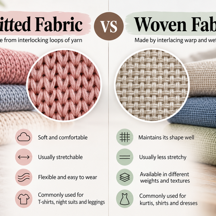 Knitted and woven cotton fabric comparison for clothing