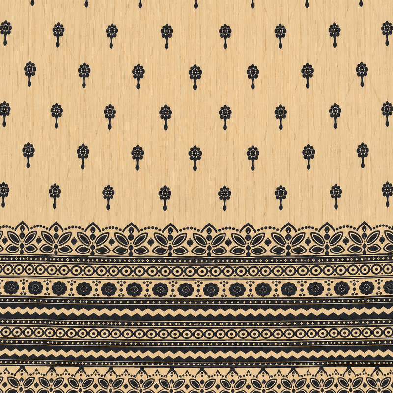 Women's Beige Printed Palazzo Pants with Elastic Waist -pattern