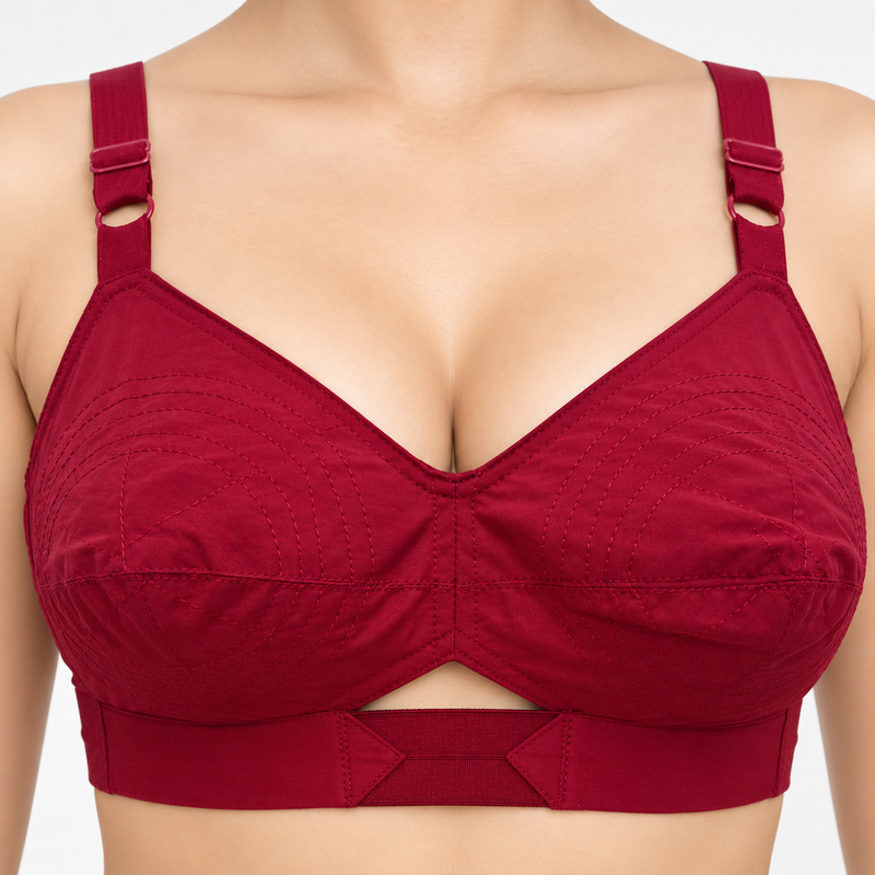 KNOX cotton bra with round stitching front view