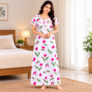 yoga-cotton-floral-nighty-front view