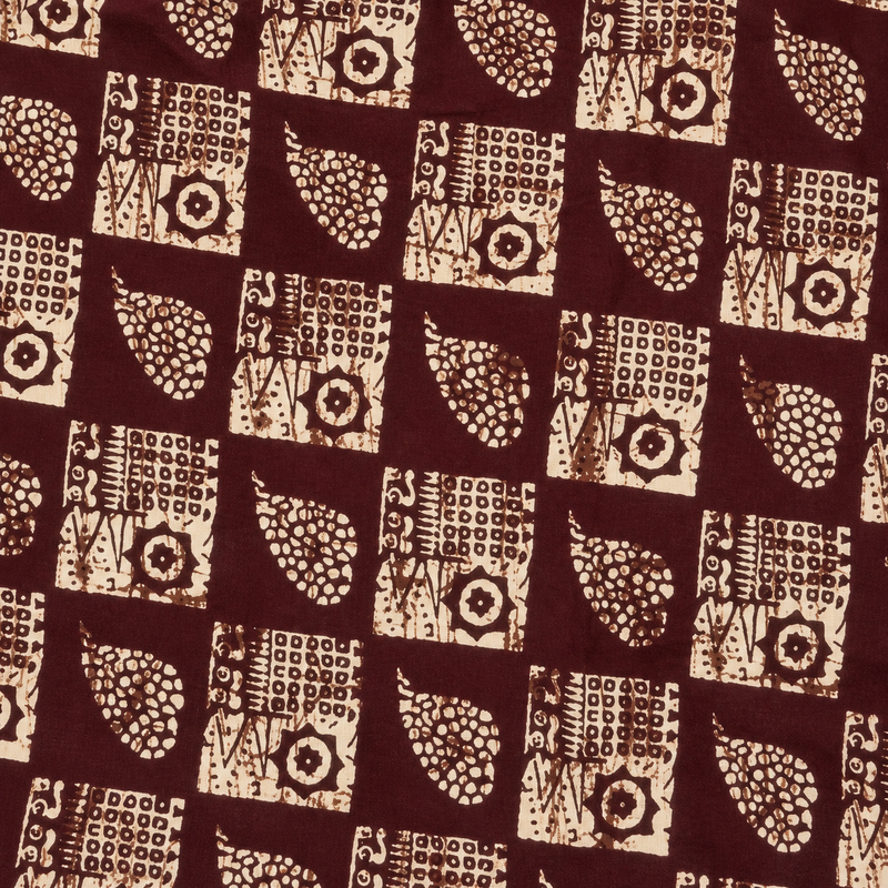 Luxmi Maroon Printed Frock Nighty for Women – Mid Length with Frill
