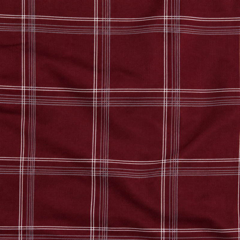 Veni’s Women’s Maroon Checked Cotton Nighty with Front Open Zip
