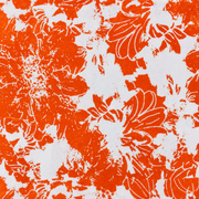 Mathan orange and white floral printed cotton nighty for women with front open zip-pattern