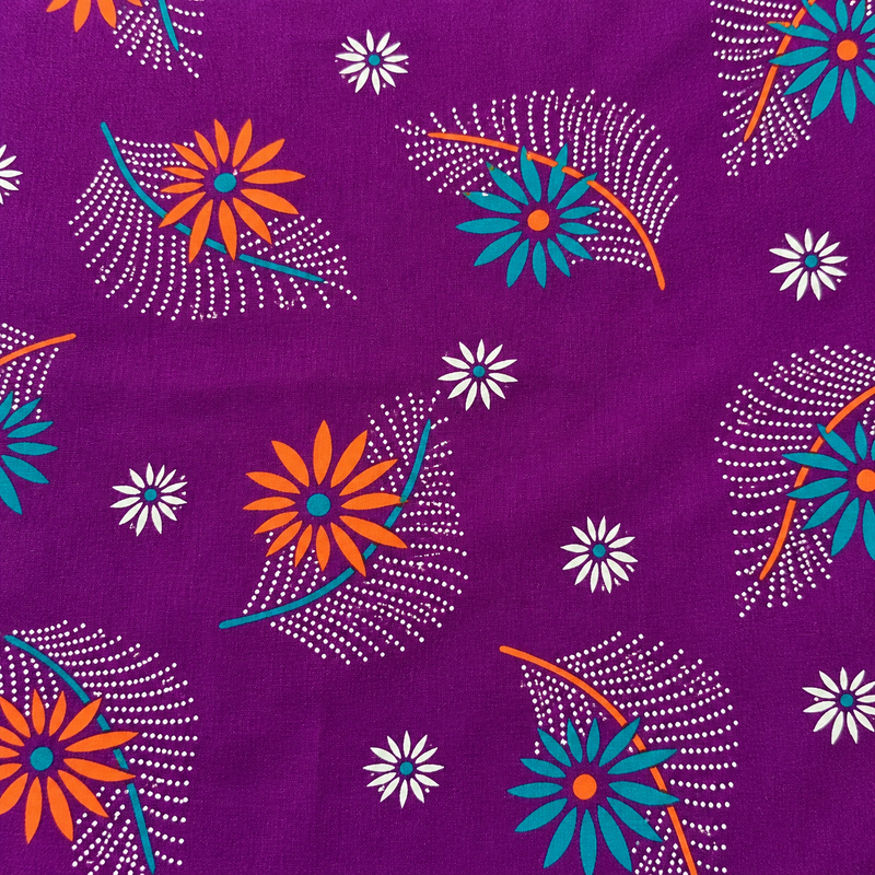Veni’s Purple Floral Cotton Frock Nighty for Women with Zip