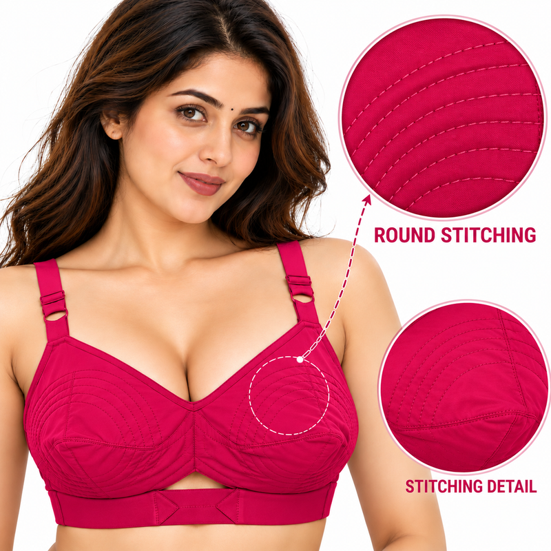 KNOX cotton bra with round stitching Round Stitching view